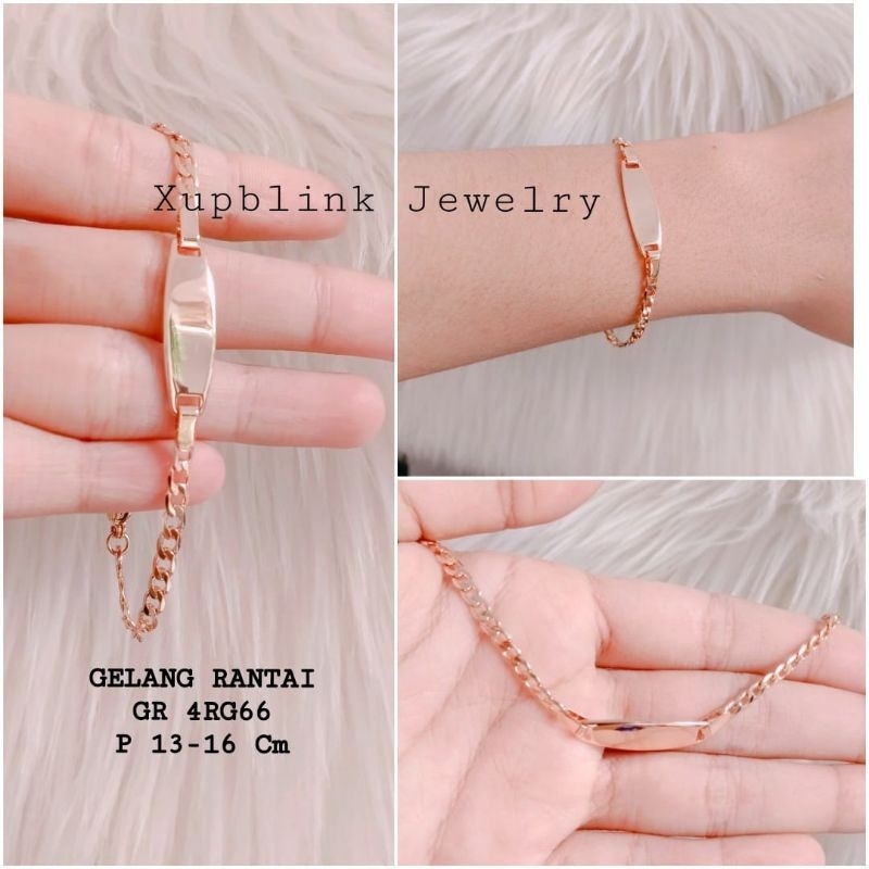 Gelang Rantai Titanium Anak Plat Polos