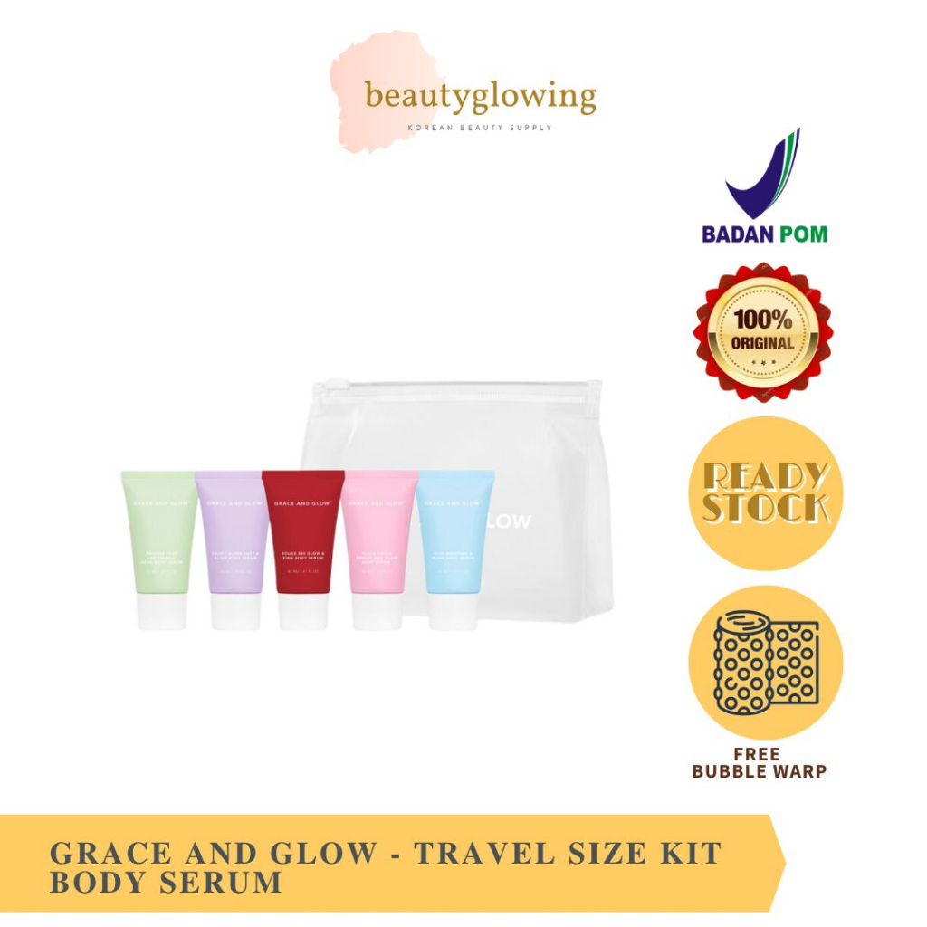 Grace and Glow Travel Size Kit Body Serum-  Serum Badan Lotion Badan Travel Size