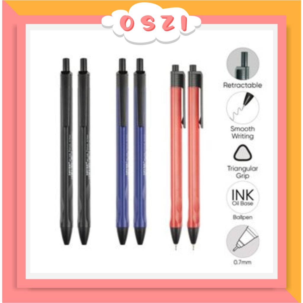 

❄ OSZI ❄ Ball Pen Pulpen Pena Joyko BP-338 Focus 0.7 mm Ballpen Triangular Grip S065