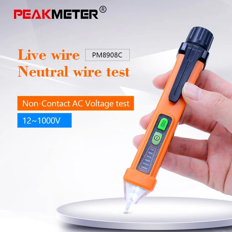 PEAKMETER PM8908C - Non-Contact AC Voltage Detector Test Pen