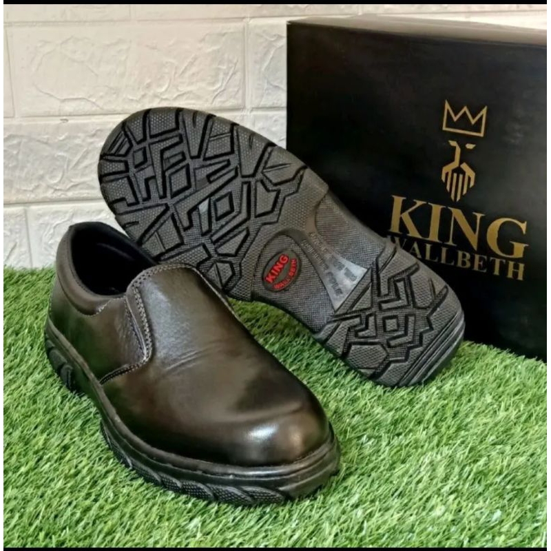 SEPATU SAFETY BOOTS KULIT PRIA KING WALLBETH ( PRODUKSI SENDIRI )