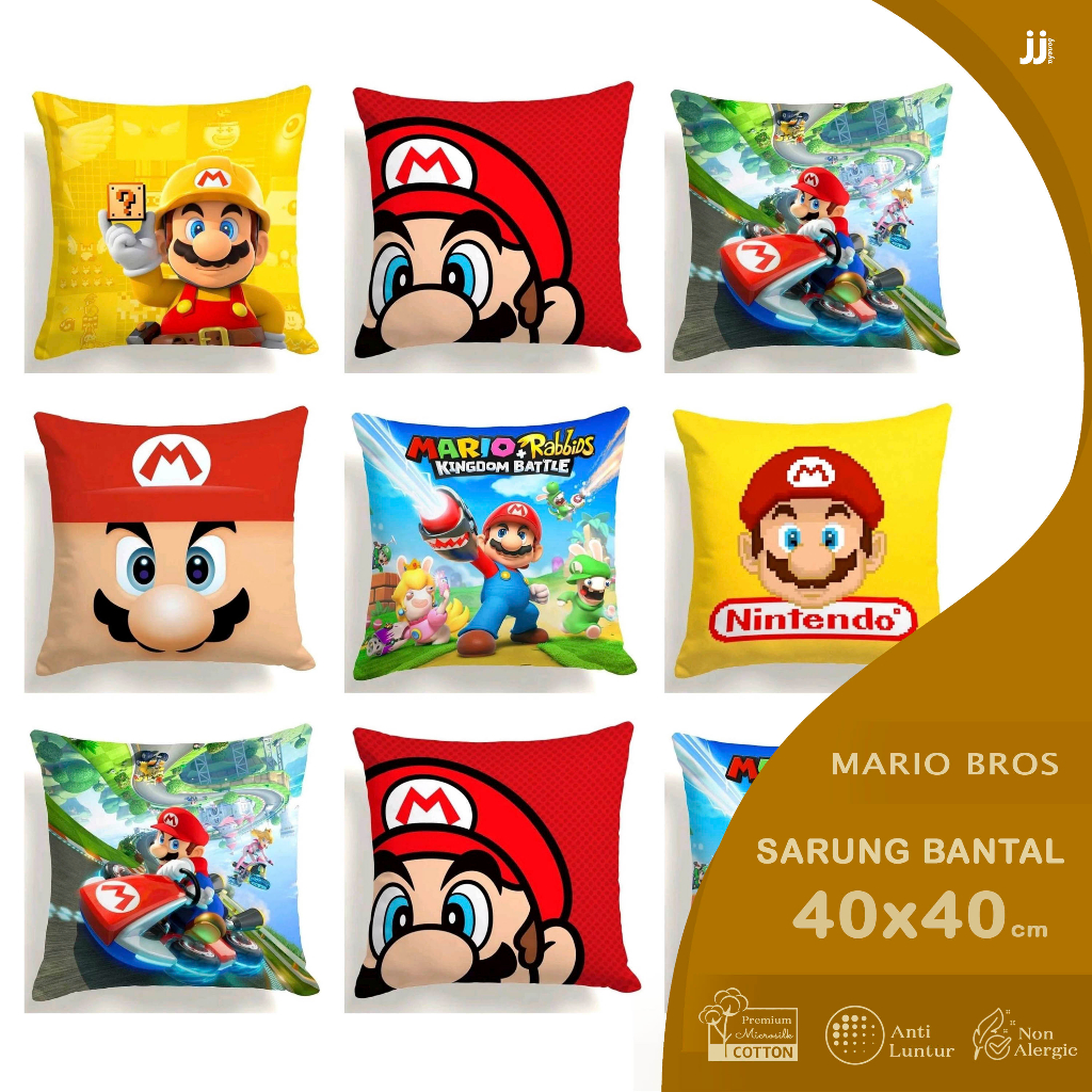 SARUNG BANTAL PRINT MOTIF SUPER MARIO BROSS 40X40 CM