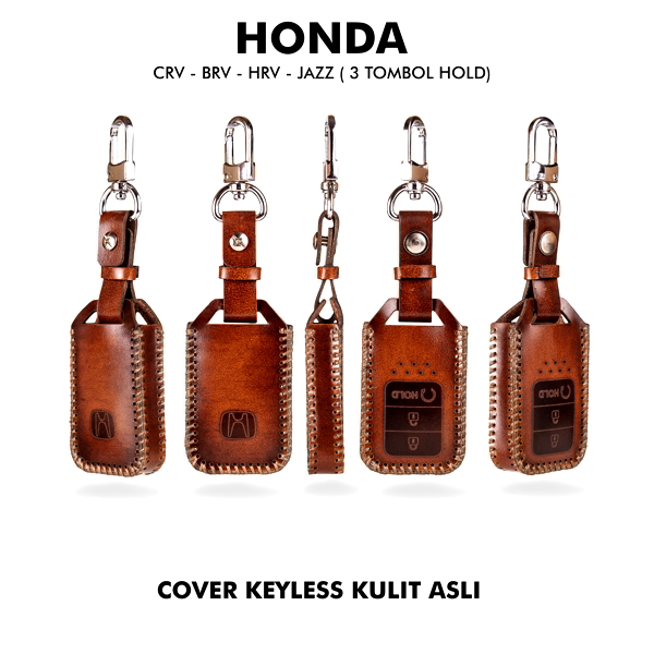 Jayuwan KTA Cover Keyless kulit asli Untuk Mobil Honda Civic/HRV/WRV/BRV 2018-2023 Free Costume Nama Dan Logo