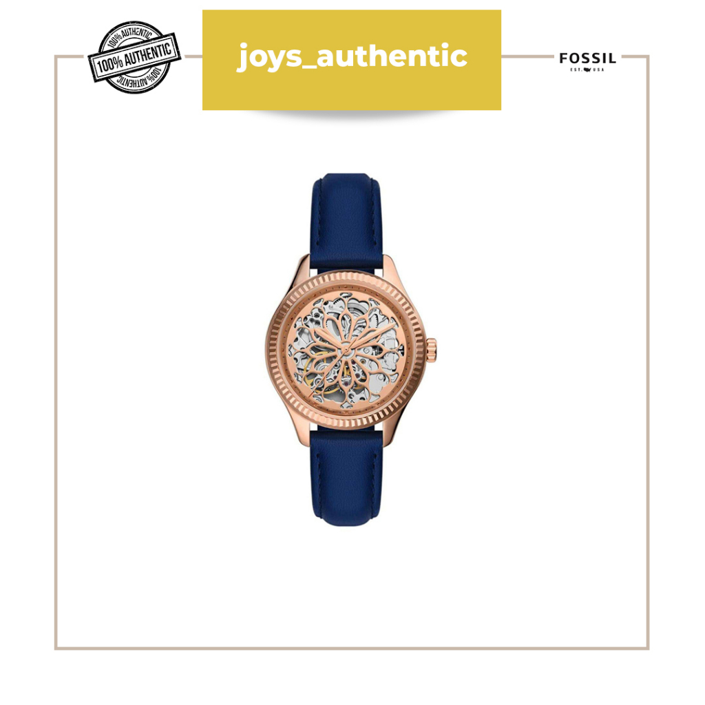 Jam Tangan Wanita Fossil BQ3806 Women's Watch Rye Biru Blue Woman Watch Authentic Original
