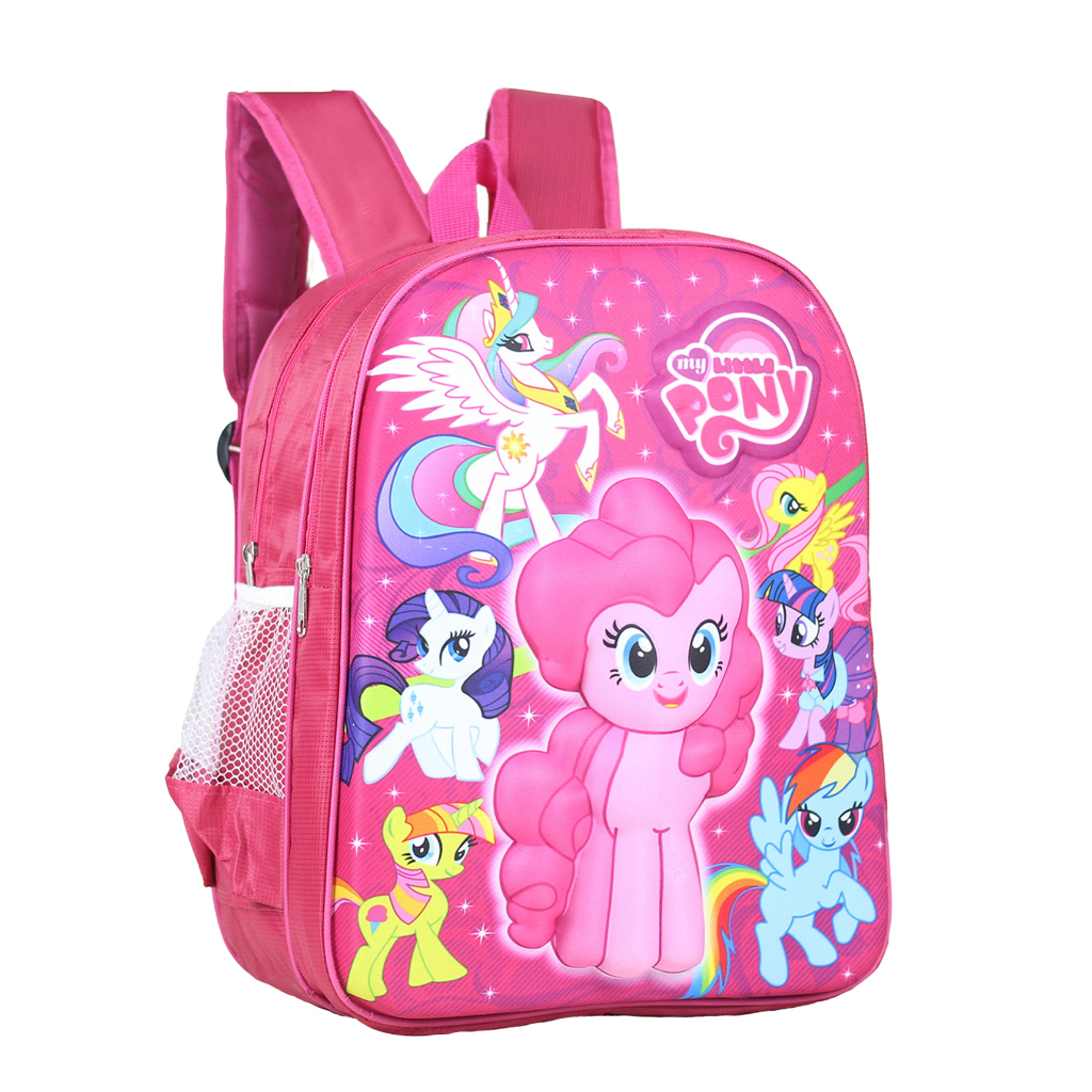 Tas Anak Perempuan Little Pony EMBOSS 3D Warna Pink Ransel Anak Cewek Terbaru Tas Sekolah TK PAUD SD Ngaji Les Piknik TPA TPQ Kapasitas Besar Jahitan Kuat Awet