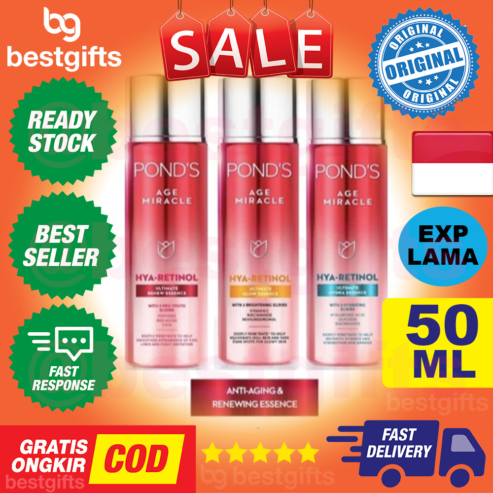 POND'S PONDS AGE MIRACLE HYA-RETINOL ULTIMATE RENEW HYDRA ESSENCE ANTI AGING 50 ML - ULTIMATE GLOW ESSENCE VIT C