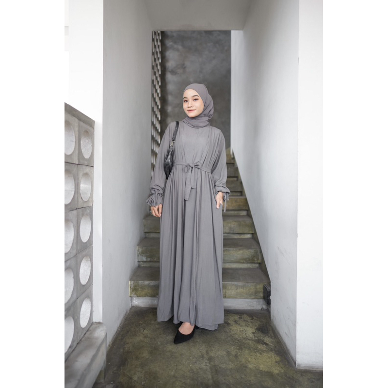 FARA SET ABAYA 2in1 CANTIK KEKINIAN ELEGAN SIMPLE OVERSIZED