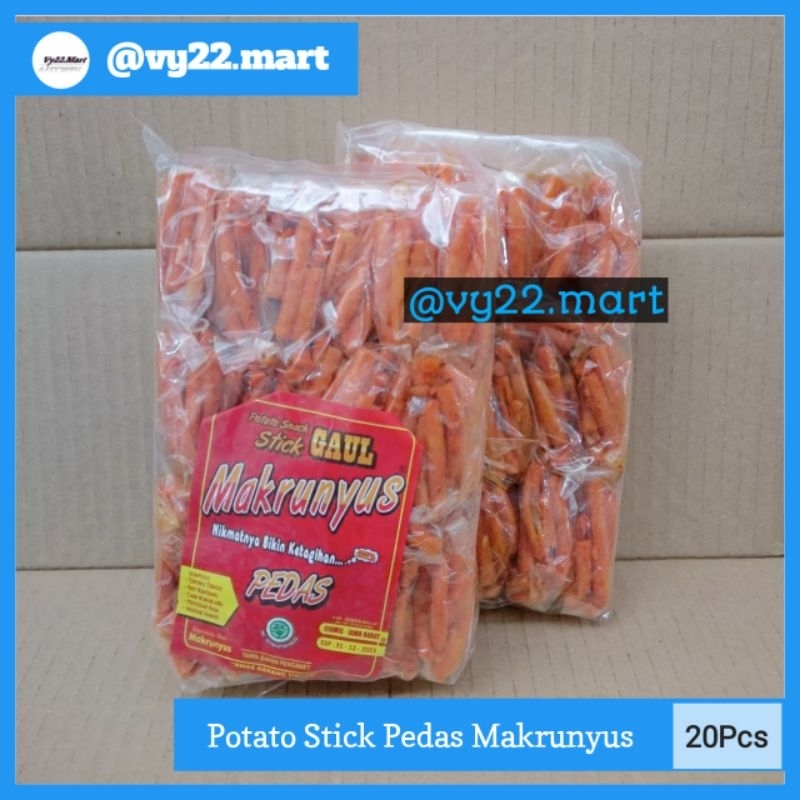 

Sekar_Shop07 Potato Snack Stick Gaul Makrunyus Cemilan Pedas Nagih 1 Pak Isi 20Pcs