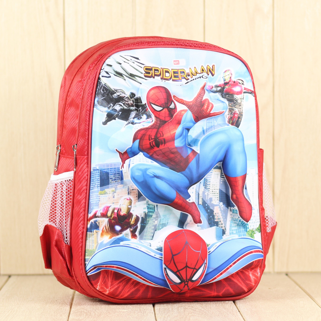 Tas Anak Laki Laki Tk Spiderman Merah 3D Tebal Ransel Sekolah Gendong Keren Anak SD Tas Merah Bagus TK Paud Termurah Ransel Timbul Sekolah Untuk Ngaji