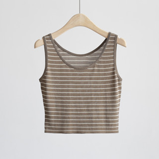 GO!BR1289 Tank Top Tanktop Wanita Singlet Bralette Motif Garis Crop Top Spaghetti Atasan Wanita Sexy