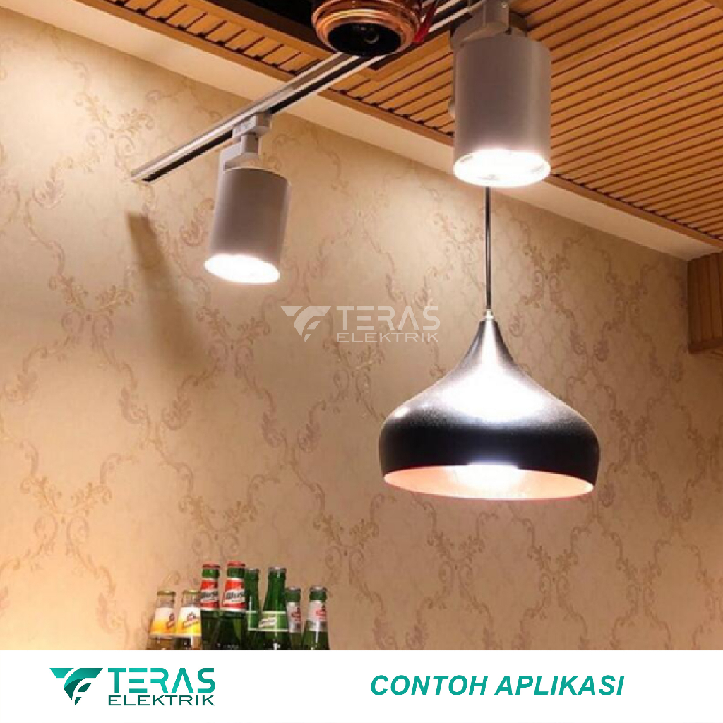 Paket Lampu sorot rel 1,5 Meter 1 set isi 4 Tabung track light rell 35 Watt