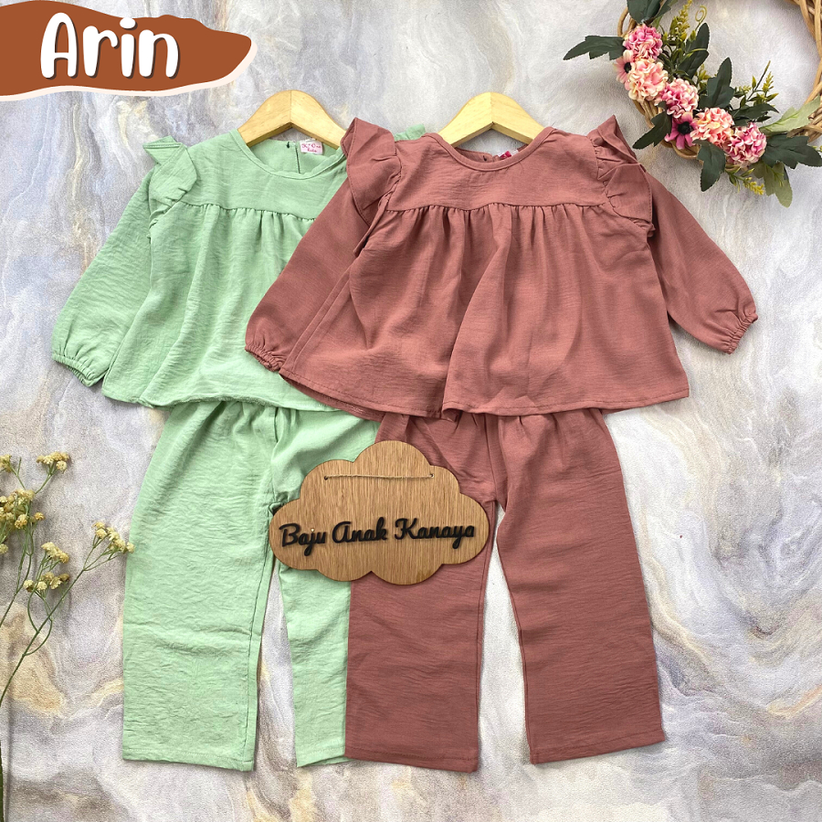 1-4TH SETELAN ANAK ARIN ONE SET ANAK PEREMPUAN CRINKLE