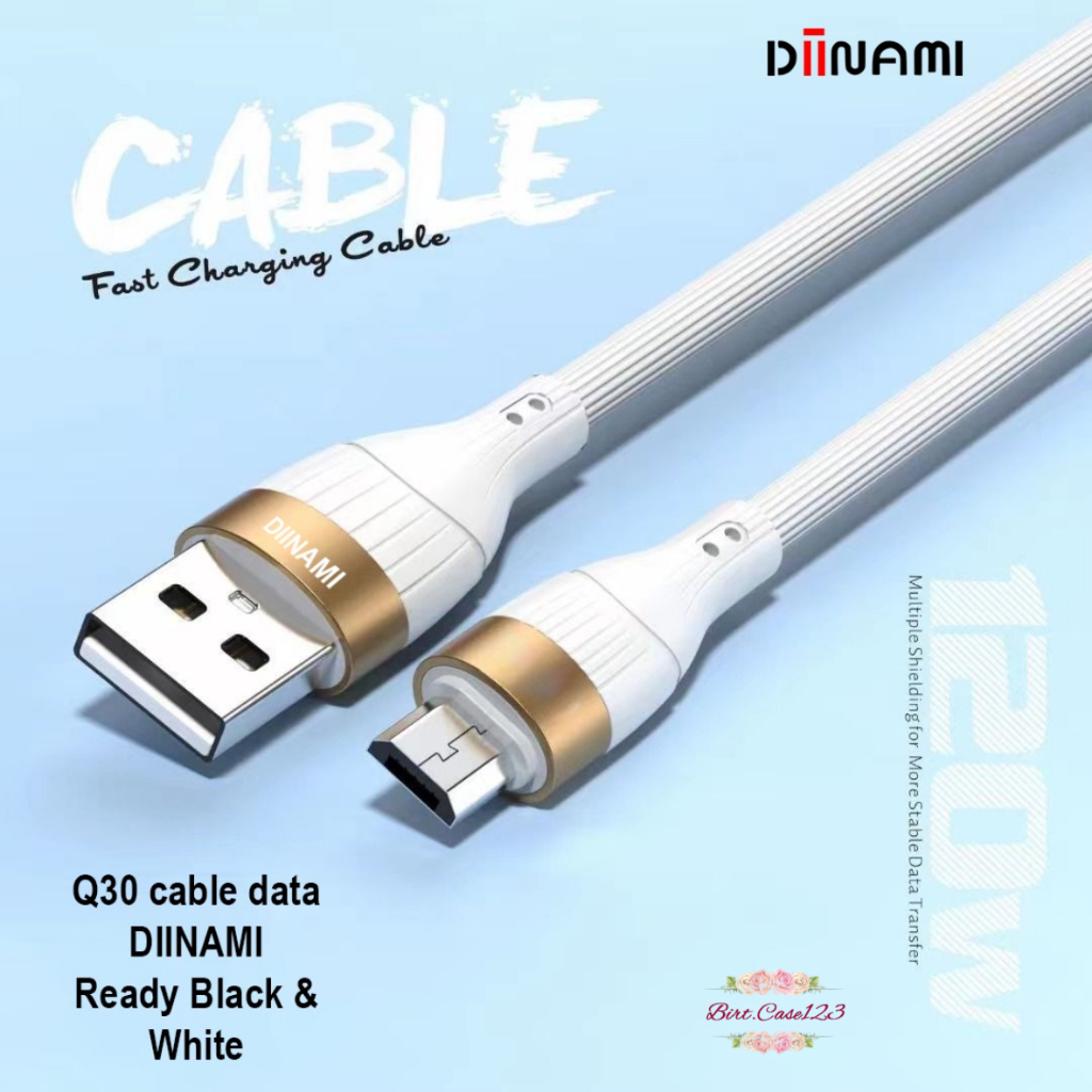 ￼DIINAMI Q30 Cable kabel Data Charger 5A super fast Charging  pengisian cepat for micro usb , tipe c usb &amp; iPhone  ( lighthing ) usb qualcom 5A  18W  - Garansi Resmi 1 Tahun BC8032