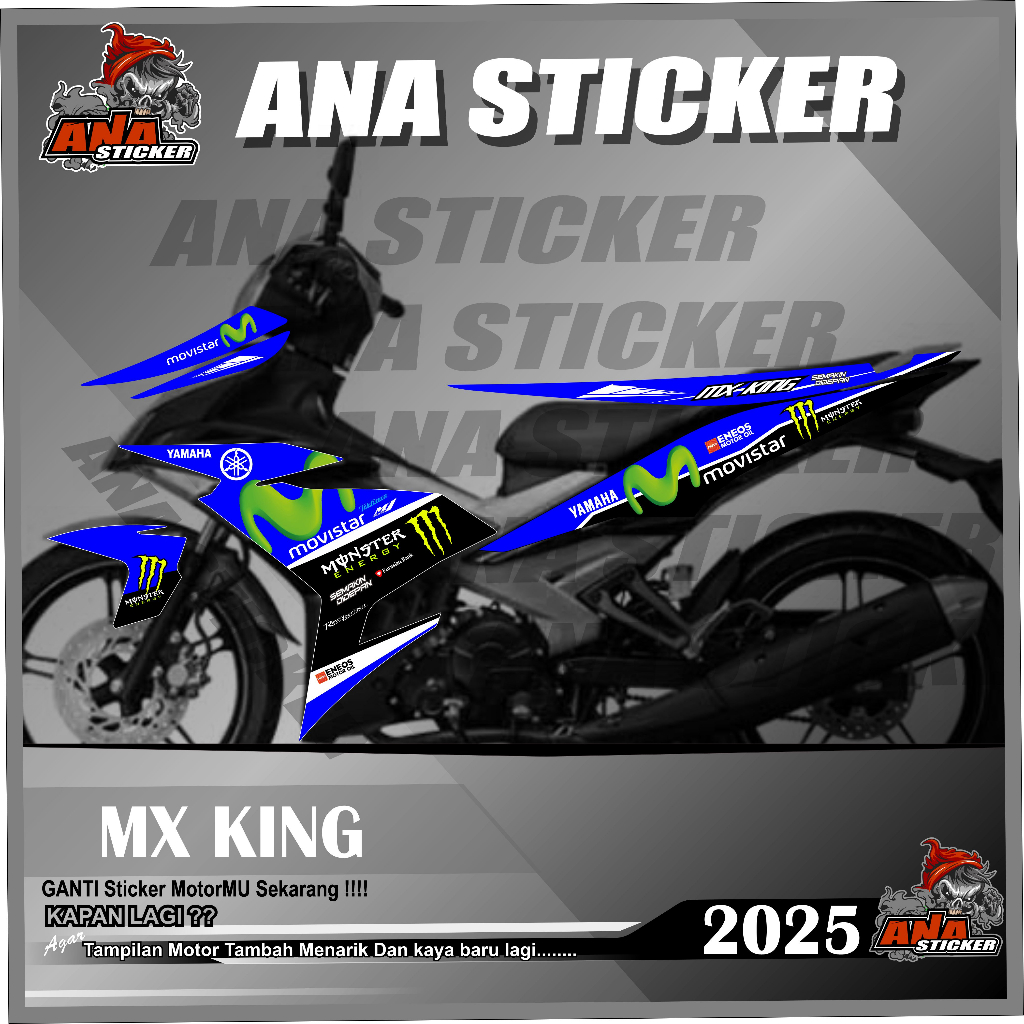 2025 STICKER STRIPING MOTOR MX KING MOVISTAR