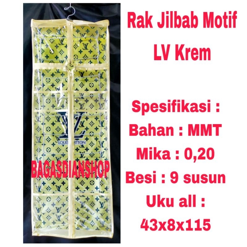Rak Jilbab Gantung Lv Krem