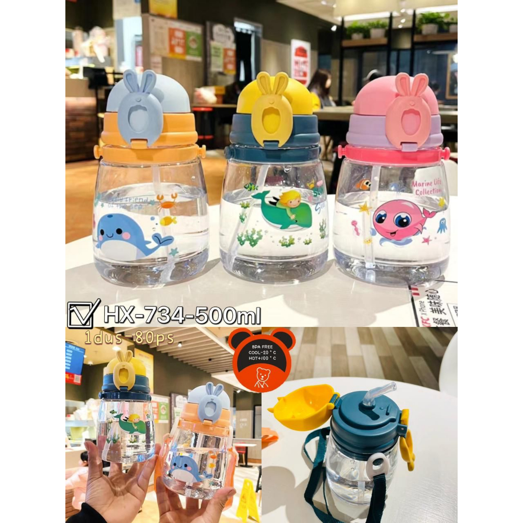 Botol Minum Anak Botol Minum Lucu Kode HX 734 Kapasitas 500ml BPA free