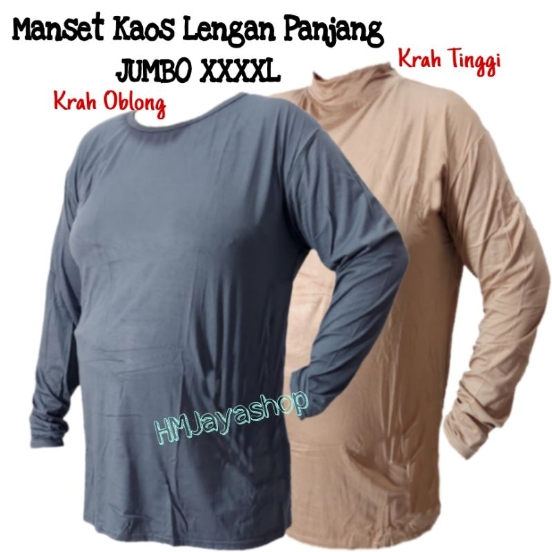 Manset Kaos Wanita Lengan Panjang Jumbo Size XXXXL