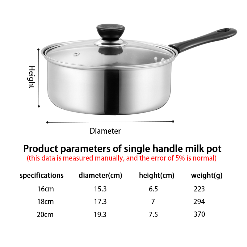 Panci Susu Milk Pot Stainless 16cm 18cm Panci Susu Panci Mie Panci Serbaguna Panci Stainless