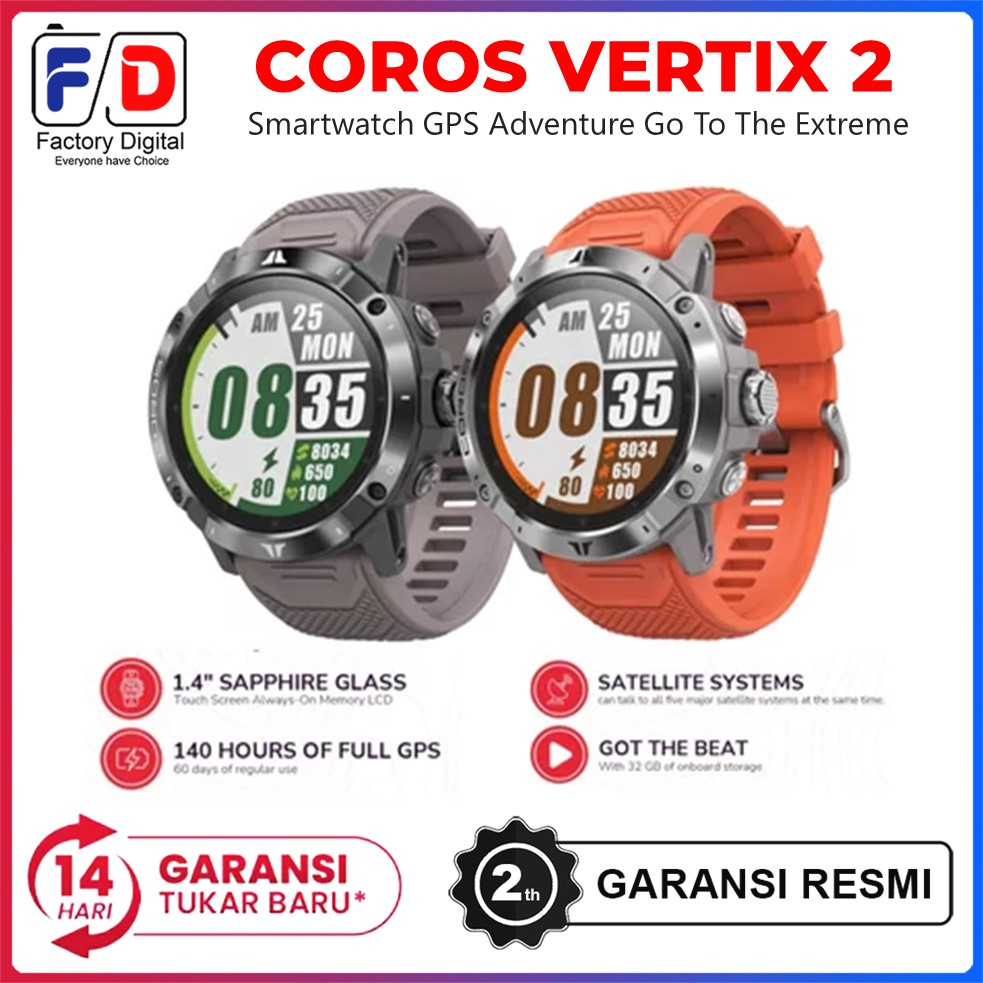 Coros VERTIX 2 GPS Adventure Smartwatch Outdoor Jam Tangan Coros Ori