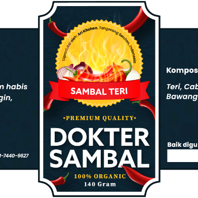 

Sambal Teri Jengki Dokter Sambal kemasan 140gram cabe kriting merah bawang putih sambel enak sambel murah halal