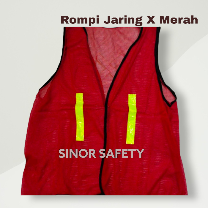 Rompi Jaring Orange dan Hijau Rompi Jala Eco Proyek Safety Vest Scotlite Polyester