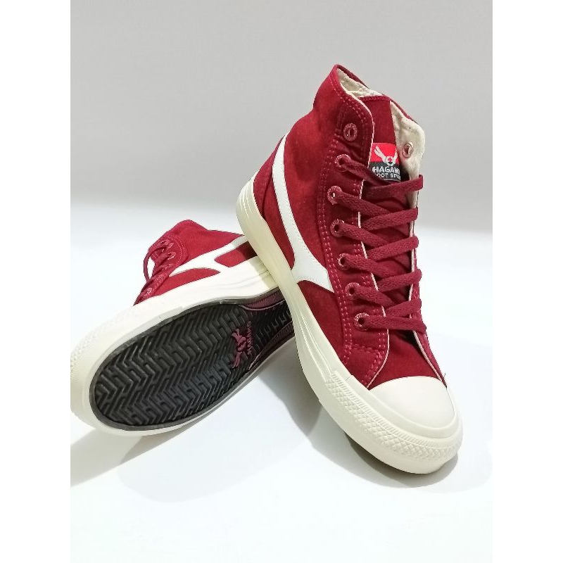 HAGAMO INDONESIA - HAGAMO VENUS HIGH RED MAROON - Sepatu Sneakers Casual Original Brand Lokal - Sepa