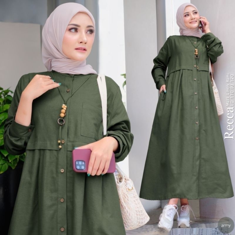 DRESS MUSLIM, Fashion Muslim, baju wanita, dress, gamis, Baju gamis, fashion wanita, Recca Midi Dress