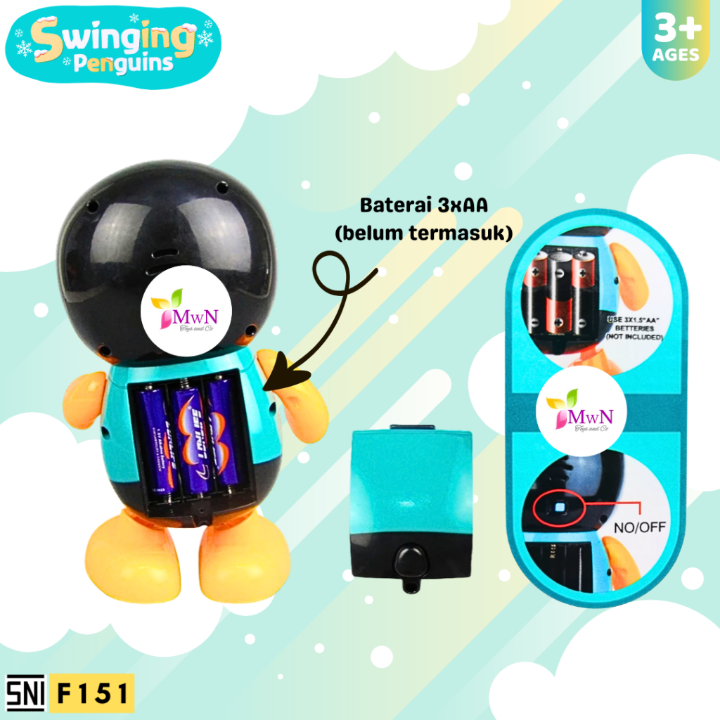 MWN Mainan Dance Swinging Penguins F151