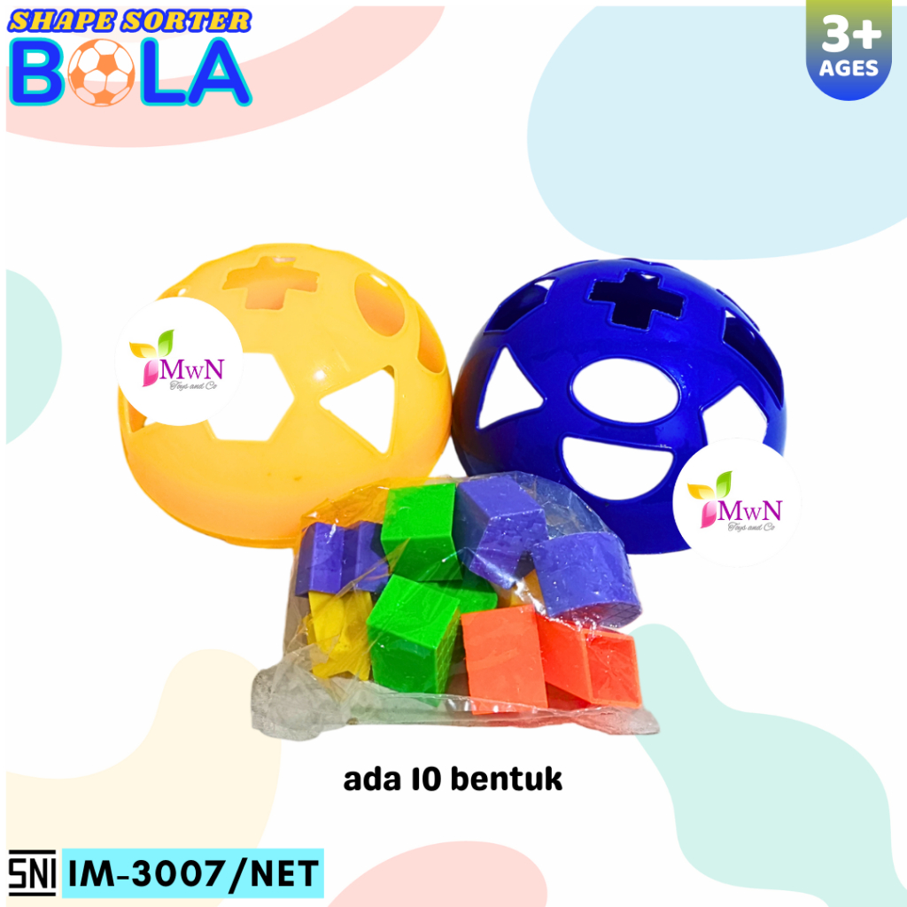 MWN Mainan Bola Kreatifitas Shape Sorter IM-3007/NET