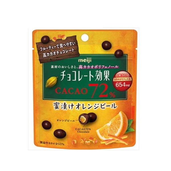 Meiji Chocolate Effect Cacao 72% Honey Pickled Orange Peel 34 Gram