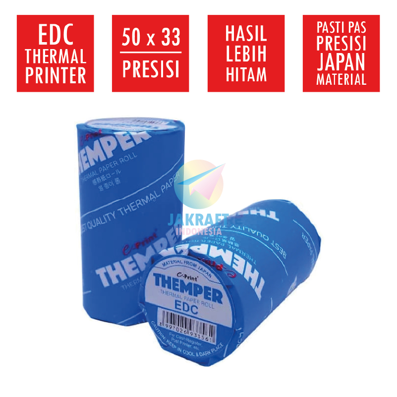 

(1 Roll) Kertas Thermal Paper THEMPER EDC 57 x 33 | 57x33 E-PRINT EPRINT