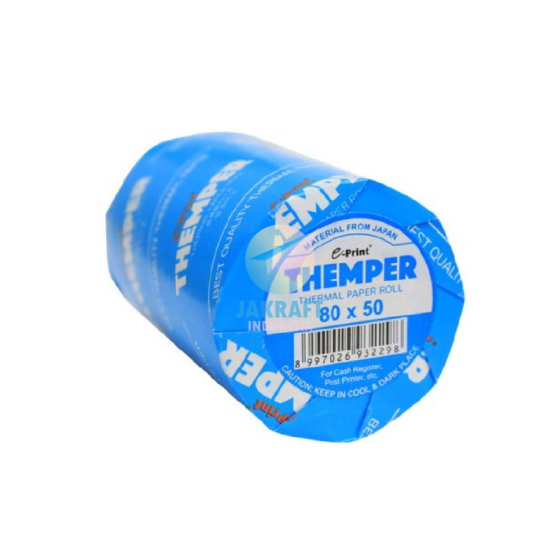 

(1 Roll) Kertas Thermal Paper THEMPER EDC 80 x 50 | 80x50 E-PRINT EPRINT Cocok u/ Kasir ATM Parkir Antrian