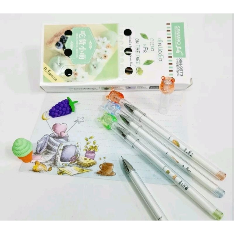 

ATM Alat Tulis Murah Pulpen Gel Fancy SANMAO / Pulpen / Balpen/Pen Jel