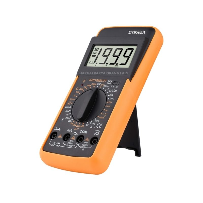 Paket Kumplit Profesional Multimeter Digital Auto Power Off Pocket Size Digital Mulltitester DT9205A