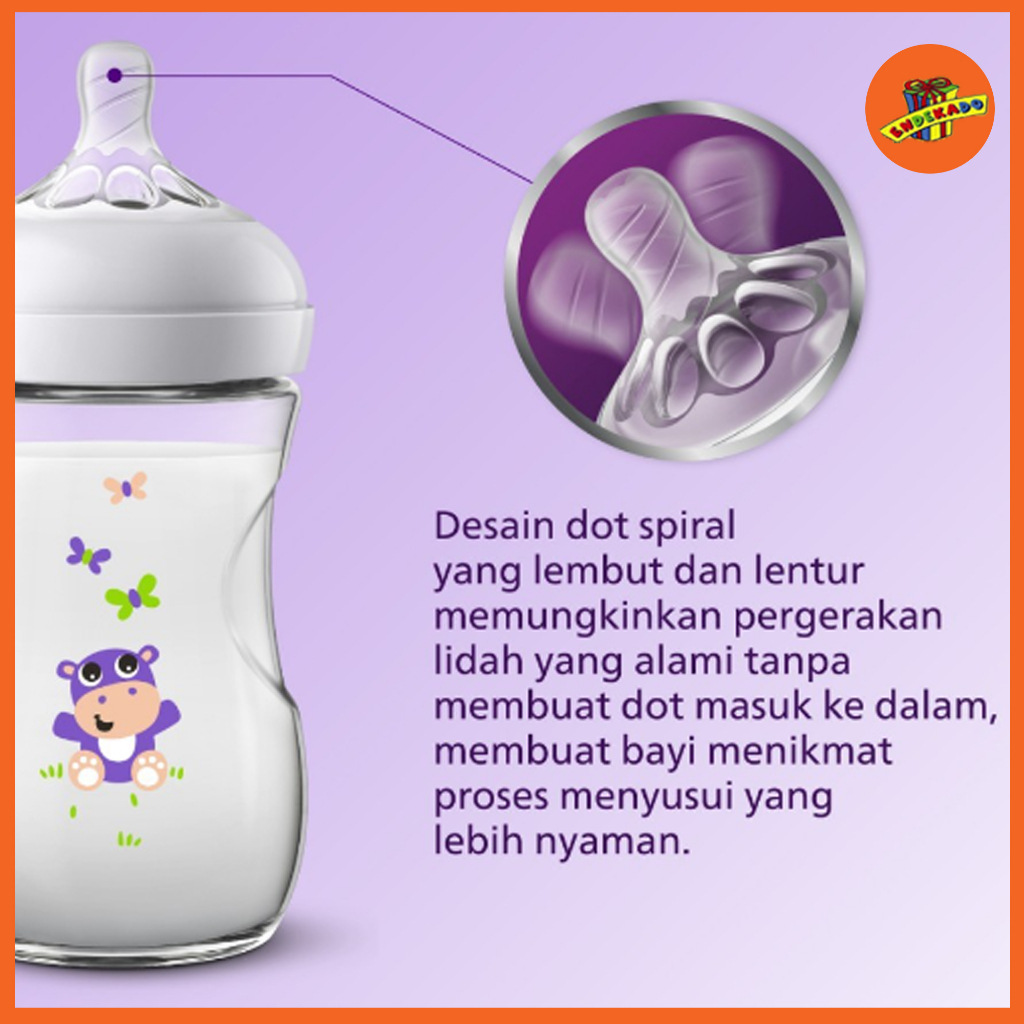 Philips AVENT Natural Bottle 260ml Karakter - Botol Susu Anak Bayi