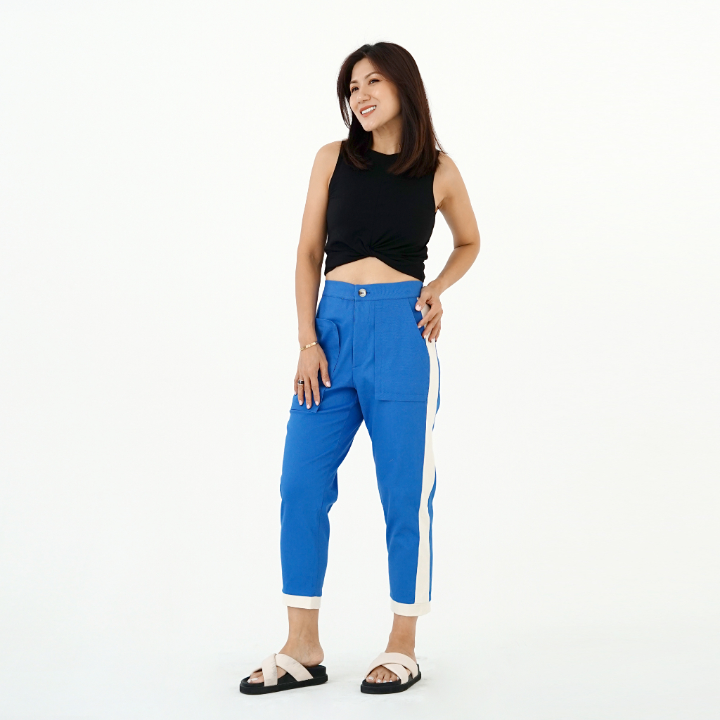 Meiji Beyond Fashion - MAJEWITHLOVE Semi Denim Stripe Pants A616