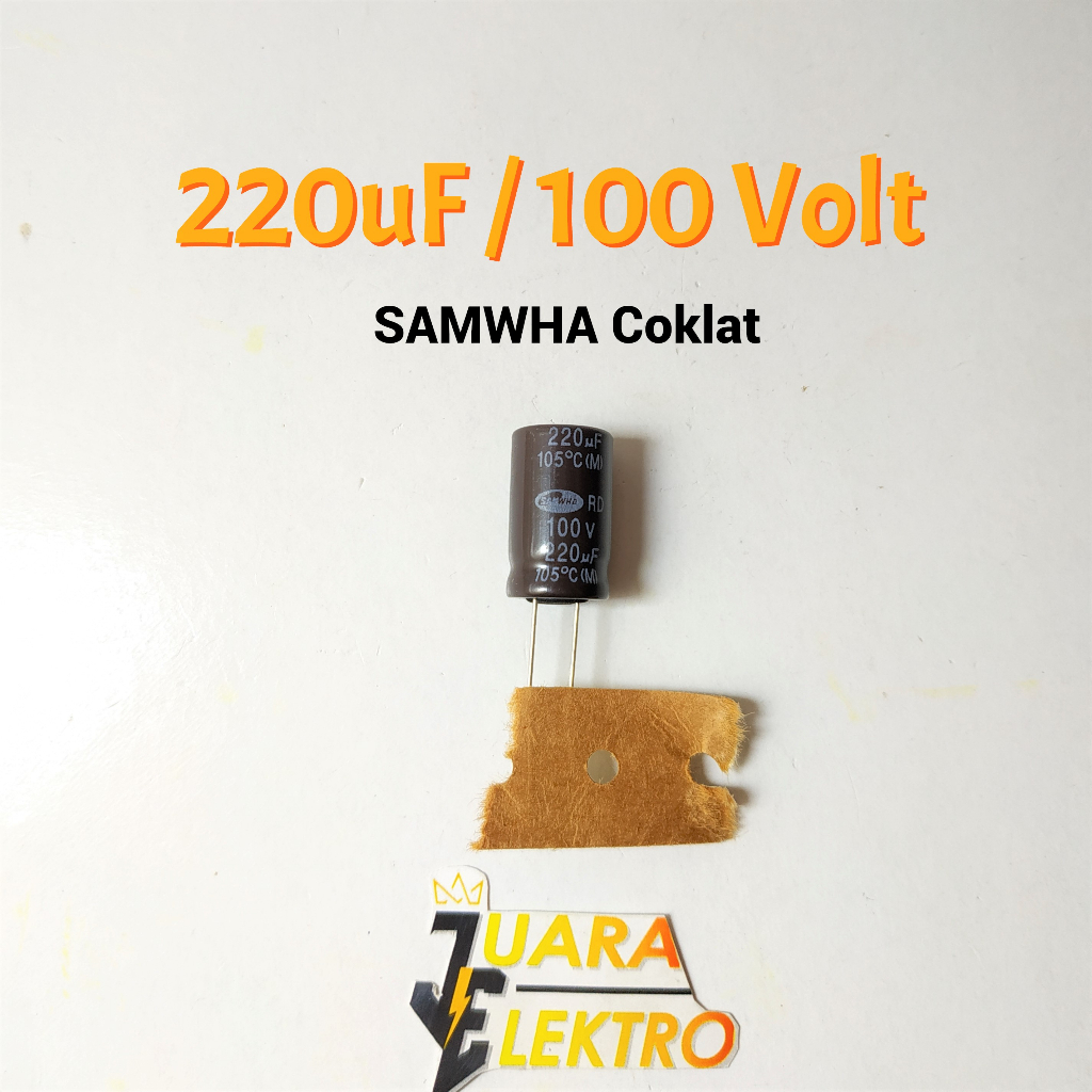 KAPASITOR ELCO 220uF / 100V ROLL (1 Pcs) | Capasitor Elko 220 uF/100 Volt SAMWHA