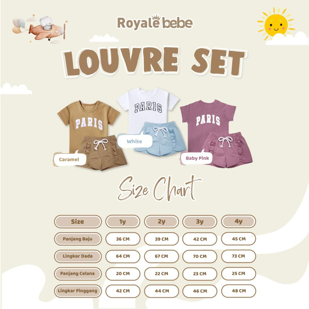 Royale bebe Louvre Set /Setelan anak perempuan