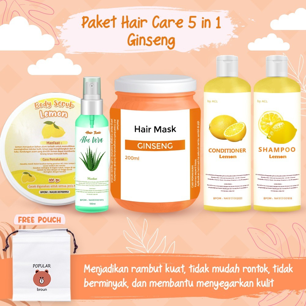 [BPOM] PAKET HAIR CARE 5 IN1/PAKET HEMAT HAIR CARE/HAMPERS HAIR MASK FREE POUCH