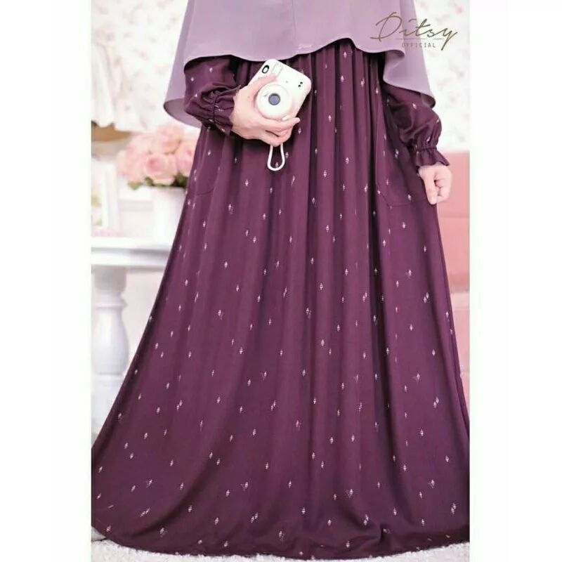 Preloved Ditsy SCATOLLA PLUM SIZE S