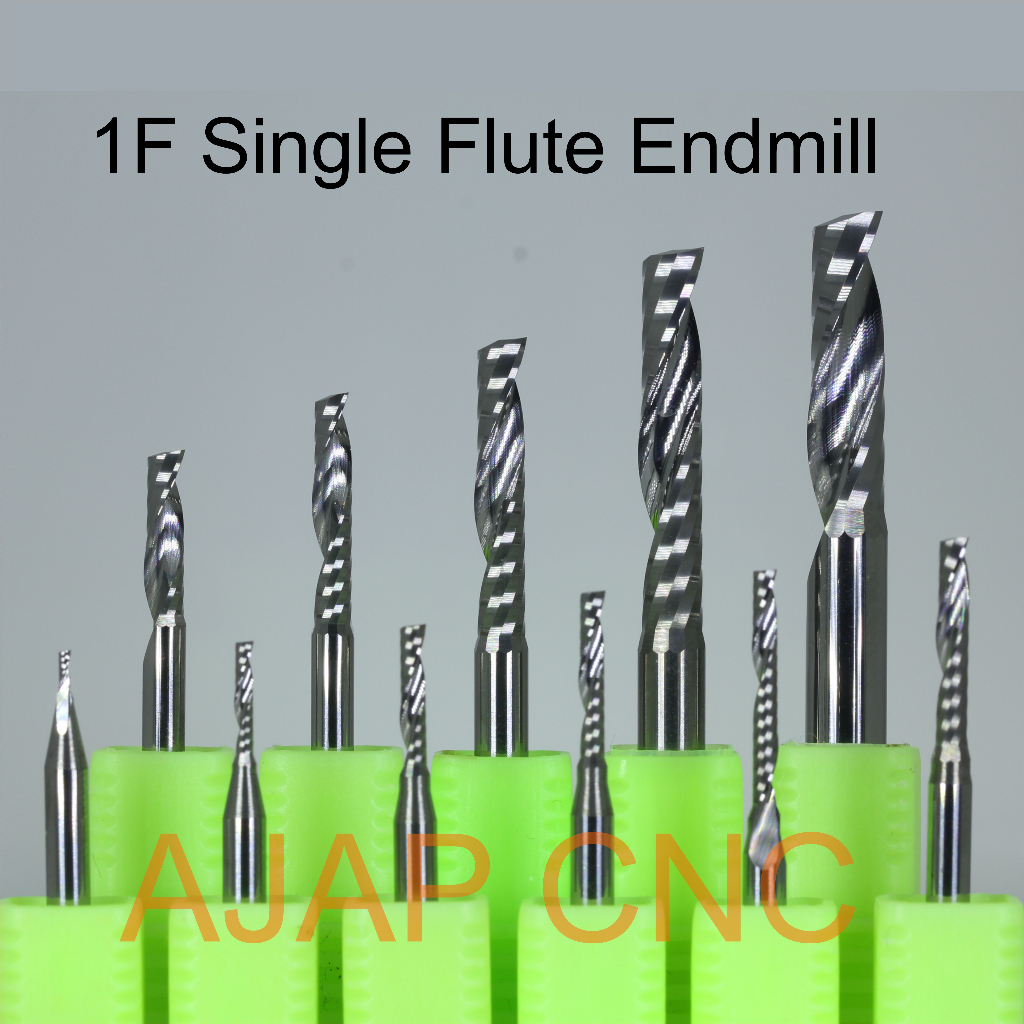 EndMill CNC 1 Flute Acrylic Mata CNC Acrylic Kayu Single Flute EndMill Mata Router Bits Akrilik Mata