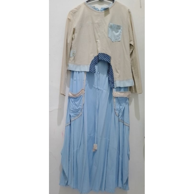 Gamis setelan LunanGO preloved/gamis remaja/gamis preloved/gamis katun/gamis kekinian