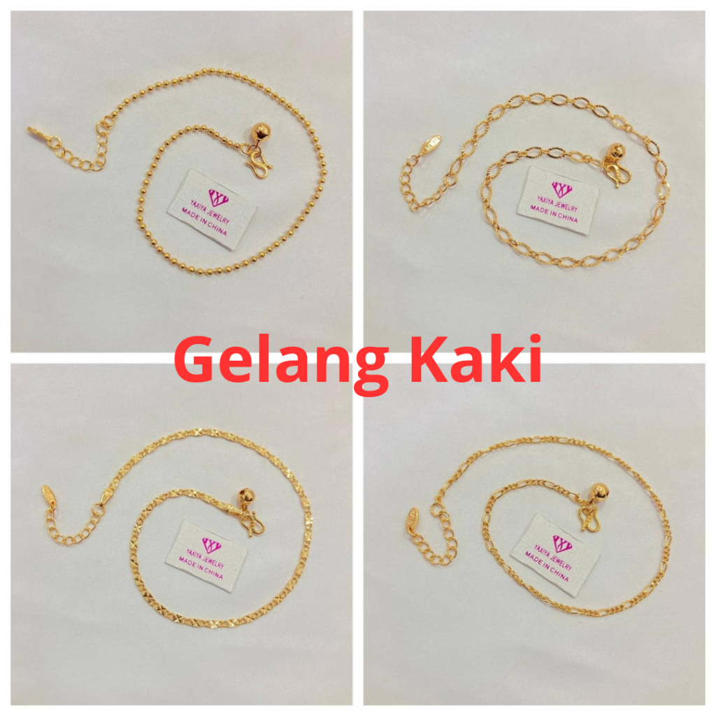 Gelang Kaki Wanita Lapis Emas 18k Yaxiya Jewelry