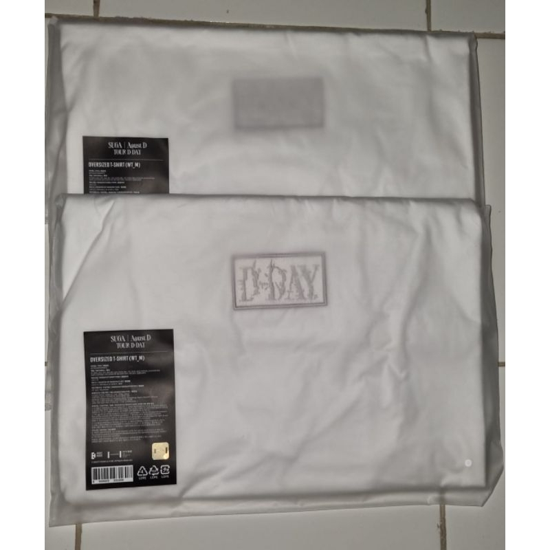 [READY STOCK] OFFICIAL MERCH BTS SUGA D-DAY OVERSIZED T-SHIRT WHITE SEALED