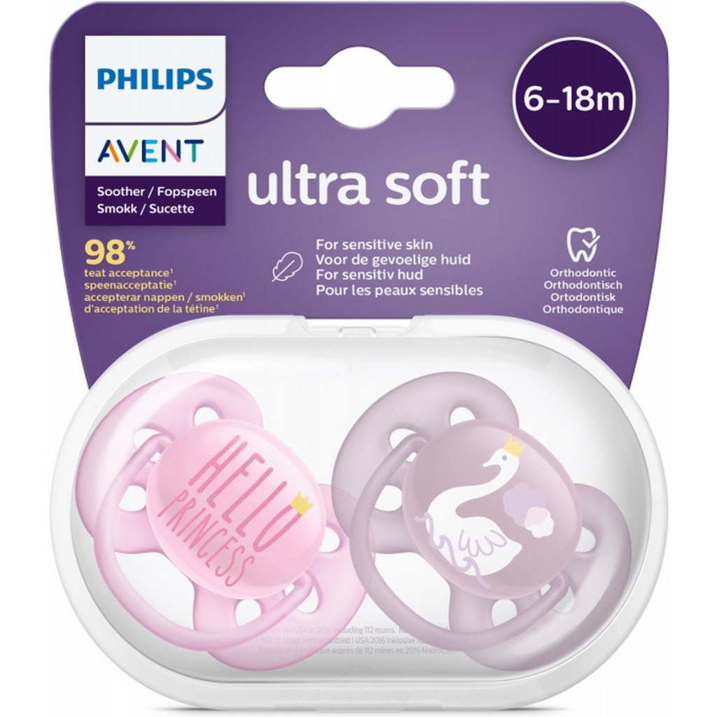 Philips Avent Pacifier Soother / Fopspeen Ultra Soft 6-18 Months Isi 2 Pack