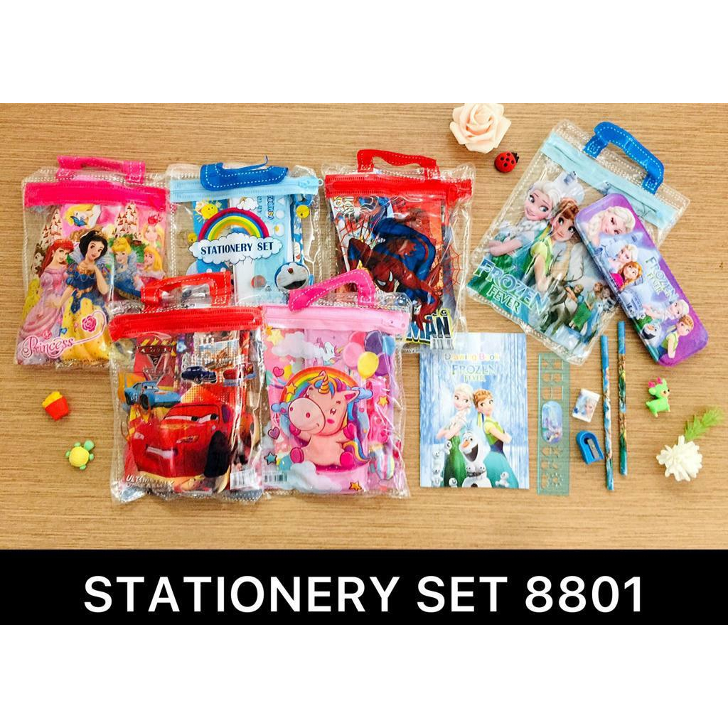 

Paket Alat Tulis Study Set 8 In 1 Karakter Kartun Model Tas Tenteng