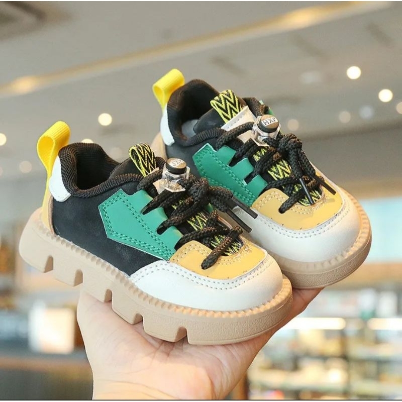 LittleShoes Sepatu Sneaker Anak Laki Laki dan Perempuan THICK SNEAKER Model Temali Size 21-30