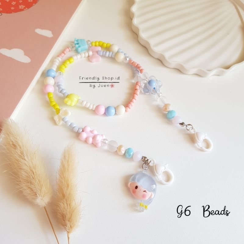 STRAP MASKER FULL MANIK PRETTY GIRL BEADS / KALUNG MASKER GIRL ANAK - DEWASA / TALI MASKER /  STRAP MASK BEADS