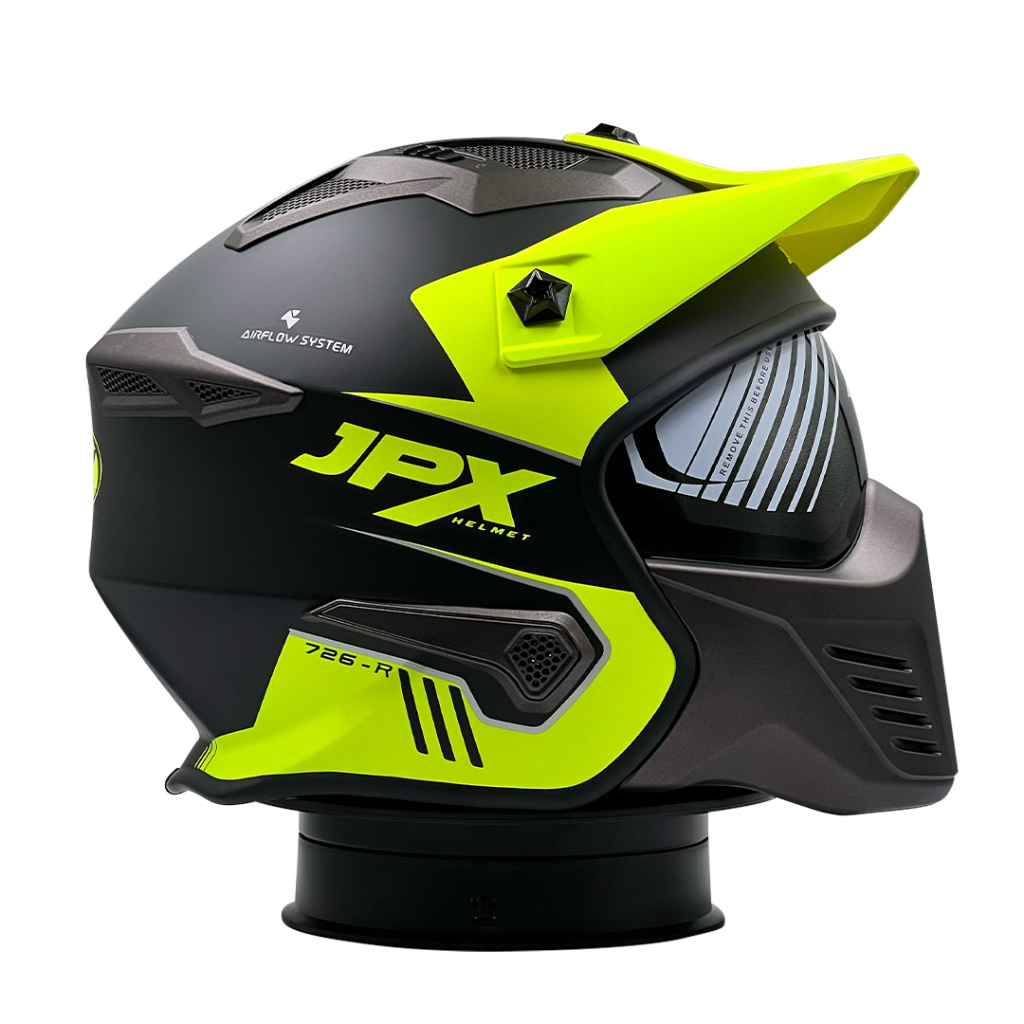 Helm JPX MX-726R Solid Black Doff Yellow