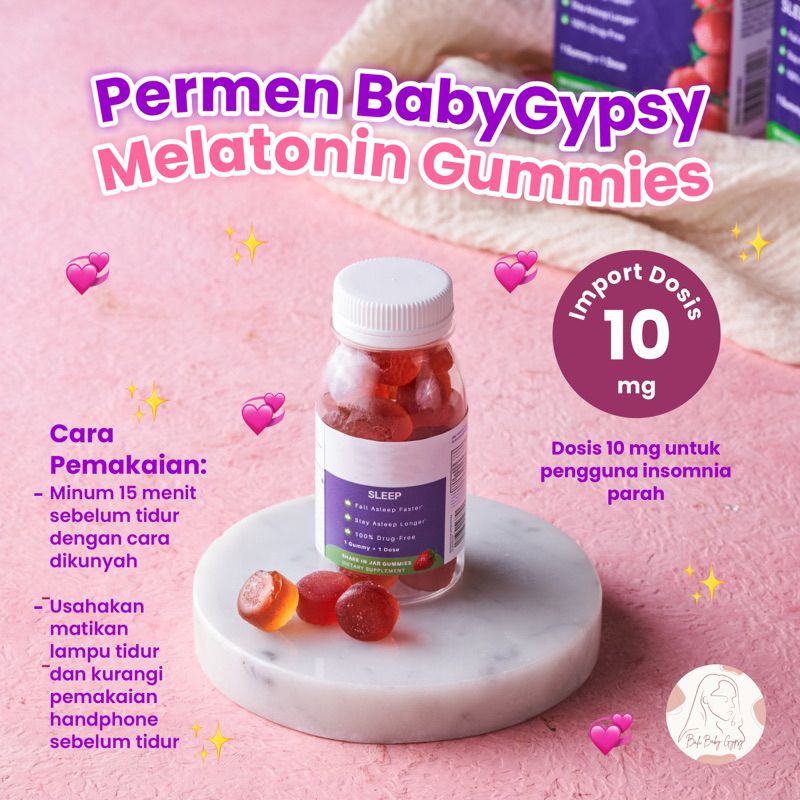 [IMPORT DOSIS 10 MG] Sleep Melatonin Gummies Satuan per 1 Piece/per 1 Butir/Ecer Share in Jar